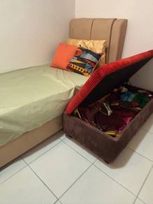Storage Ottoman Bench – Red Cushion Top