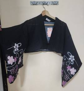 To Alice black flower long sleeve Hanfu cardigan