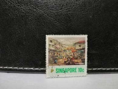 1989 Singapore Stamp Painting Chinatown