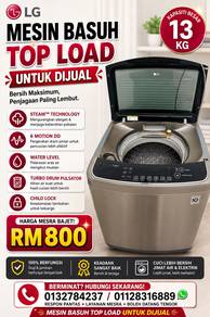 Mesin Basuh LG 13KG Top Load – Berfungsi Baik