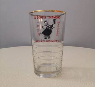 A Double Diamond beer glass