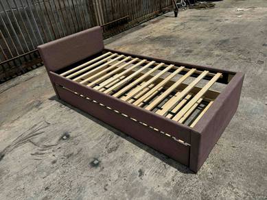 Fabric Pullout Katil Single Sliding Bed Frame