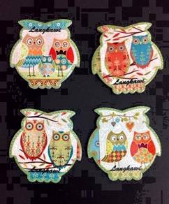 Ceramic Owl Coasters - Boxed Set of 4 (NEW)