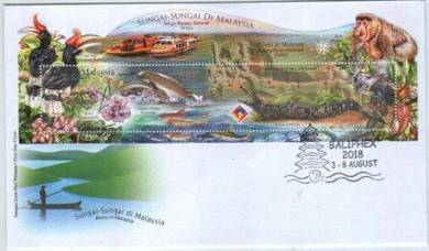 Miniature Sheet Overprint Rivers In Malaysia 2018