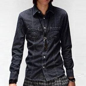 A5047 STYLISH BLACK DENIM JEANS LONG SLEEVE SHiRT