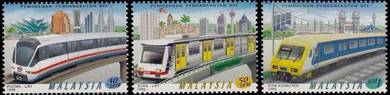 Mint stamp Toning Rail Transport Malaysia 1998