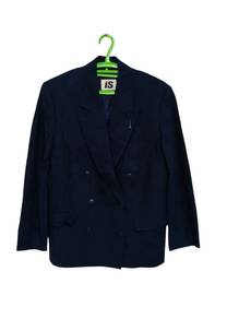 2.Vintage 80s I.S. Navy Double-Breasted Blazer Jac