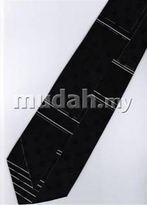 ID32 Hand Made Men Formal Black Solid SILK NeckTie