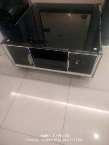 Meja kopi Kaca berlaci depan belakang