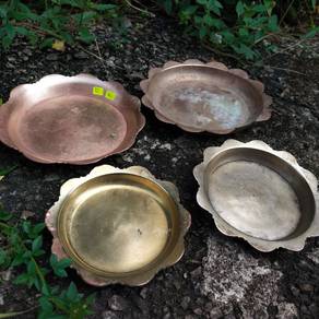 4Pcs Dulang Kecil Tembaga Piring Tembaga Antik