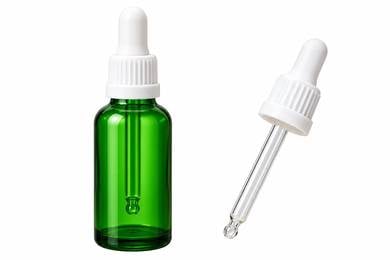Empty Green Bottle with Glass Dropper 15ml