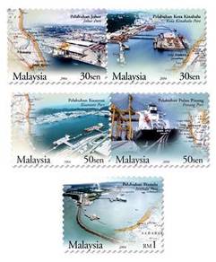 Mint stamp Major Ports Malaysia 2004