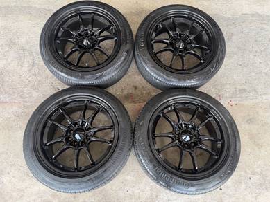 Rim mugen mf10 gloss black 16 inch tyr conti