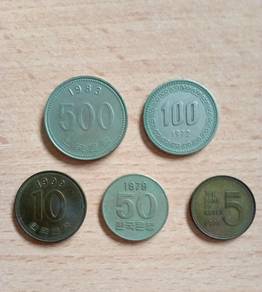 KOREA COIN SET 5 10 50 100 500 Won