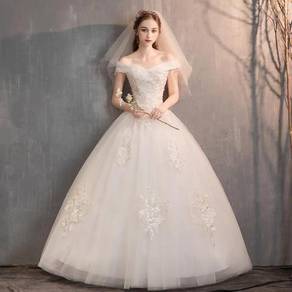 White off shoulder wedding dress gown RB1248