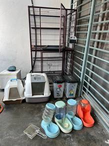 satu set sangkar dang barang kucing untuk di letgo