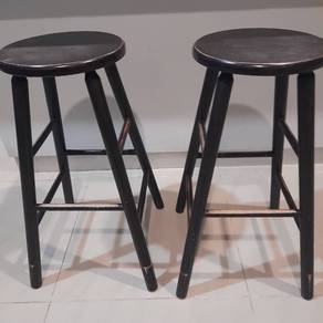 Solid Jati Wood High Bar Stool