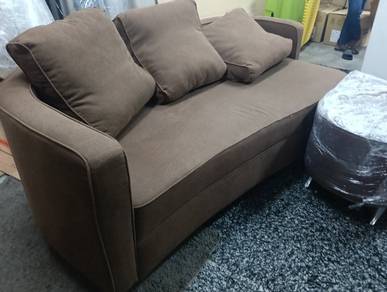 Brown fabric sofa