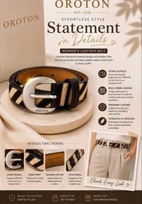 Oroton Zebra Designed Belts XS for Ladies