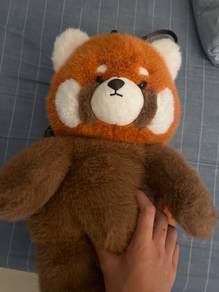Red panda plushie sling bag