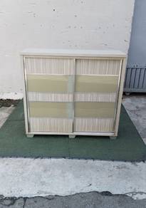 YE38H Almari Kasut Kabinet 4 Feet Shoe Cabinet Oak