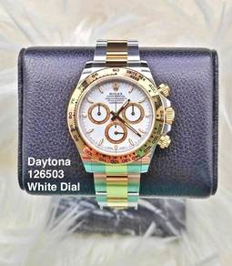 Rolex Daytona 126503 White dial Half Gold