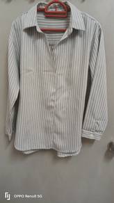 Grey & White Stripe Ladies Top Free Size