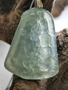 Glassy IceBurma Jadeite Jade Enlightenment Pendant