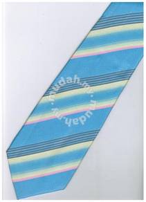 ELB12 Sky Blue Yellow Pink Gold Striped Neck Tie