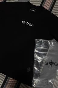 SVG SS26 Victory embroidery Leather tee black
