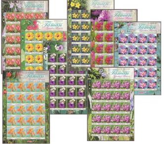 Mint Stamp Sheet Garden Flowers Malaysia 2010
