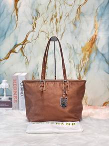 Longchamp Metallic Brown Leather Shoulder Bag
