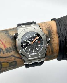 Custom Seiko Mod 46mm Black Orange AP ROO