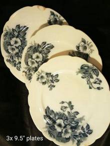 Authentic 3x 9.5" Johnson Bros Khyber plates