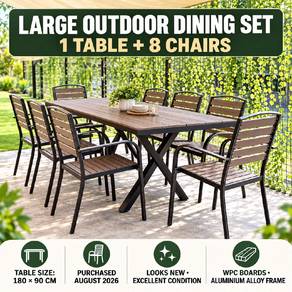 [USED] Almost New Large Outdoor Dining Set 