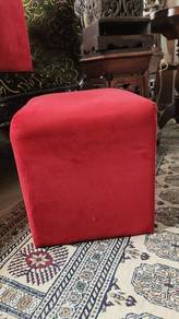Red upholstered stools