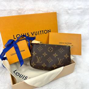 Authentic LV Brown Monogram Mini Pochette Chain