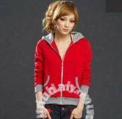 BA0319 HOODiE RED GREY JACKET HOODY SWEATER HOODED