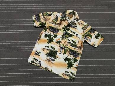 Kemeja Hawaii Burgundy saiz M