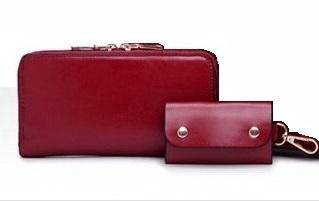 [2-in-1] RED CLUTCH BAG PURSE KEY CASE HOLDER 🔥