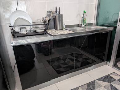 cabinet dapur Kitchen Stainless Steel Sink Cooktop
