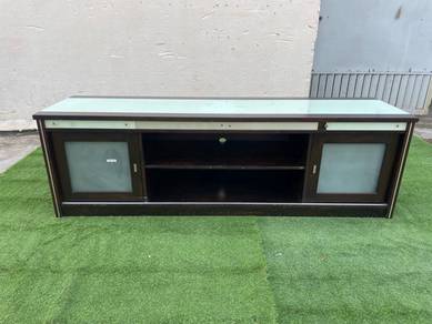 YE48C Almari TV Kabinet 7'Glass Top TV Cabinet