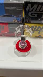 Cincin Perak Asli 980 Batu Moissanite Pink