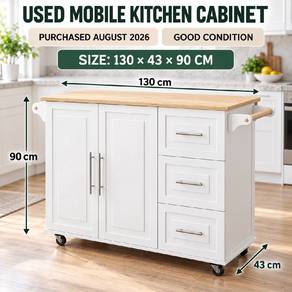 [USED] Mobile Kitchen Cabinet / Island on Wheels 