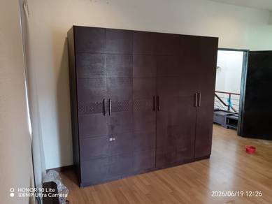 8x7ft 6 Door Wardrobe Almari Baju Drawer Closet