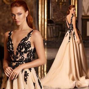 Cream black prom wedding bridal dress gown RBP1505