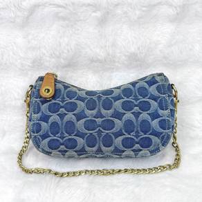 Authentic Coach Bag Swinger Denim Blue