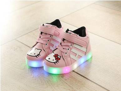 High-Cut Hello Kitty Shoes with LED Light 863-PINK