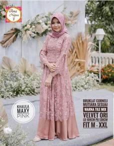 Khaula maxi dress pink nude grey green long sleeve