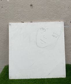 YE54AS Seni Lukisan 61x61cm Pencil Sketch of Face